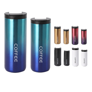 Gradient Electroplated Stainless Steel Travel Coffee <b>Mug</b> <b>Double</b> <b>Wall</b> Thermal Cup Custom Engraved Logo Corporate Promotional Gift - Product Image 2