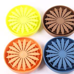 Alimentador lento para mascotas sin BPA, flor de silicona, perro, <span class=keywords><strong>Lickimat</strong></span>, alfombrilla para lamer, forma de hoja, cuenco redondo de silicona para mascotas, alimentación lenta - Product Image 5