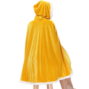 Capa de Reina Roja al por Mayor BX, Capa de Terciopelo con Capucha de Santa Claus para Fiesta de Navidad, Capas Rojas de Navidad para Mujer - Product Image 5