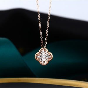 Collier Lerca Dancing Diamond, version plus légère, <span class=keywords><strong>prix</strong></span> avantageux, effet visuel fantaisie, collier trèfle en <span class=keywords><strong>or</strong></span> véritable 18 carats avec diamants - Product Image 4