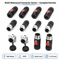Connecteur étanche haute intensité MJ24 30A 50A, prise mâle/femelle 2 3 4 5 broches pour batterie lithium marine et VR