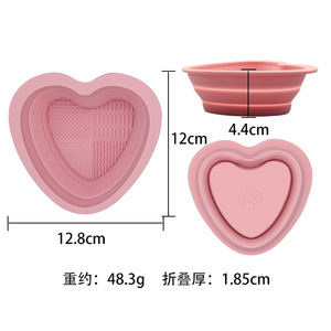 Foldable <b>Silicone</b> Makeup Brush Cleaner Bowl Cleaning Mat Pad Eco-Friendly Cosmetic Washing Beauty <b>Tool</b> for Brushes Home Use - Product Image 3