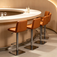 Tabouret de bar pivotant moderne en similicuir, réglable avec vérin à gaz, pour îlot de cuisine, comptoir de petit-déjeuner, bistrot