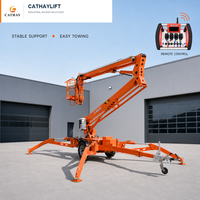 Diskon 10m ~ 16m hidrolik elektrik Spider Man, pengangkat Cherry Picker Trailer Boom Lift