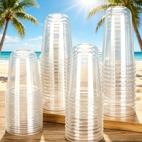 Gobelets jetables transparents en PET sans BPA de qualité alimentaire en forme de U pour boissons froides, café, lait, thé à emporter