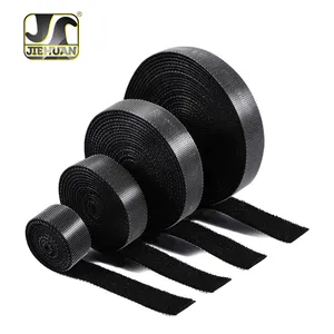 JIEHUAN Double-Sided Adjustable Nylon Hook Loop Cable Ties Reusable Elastic Factory-Priced Polyester Self-Adhesive Feature
