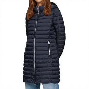 Abrigo largo con capucha para mujer, manga larga, color sólido, ropa de abrigo cálida para invierno con bolsillos con cremallera, estilo informal - Product Image 3