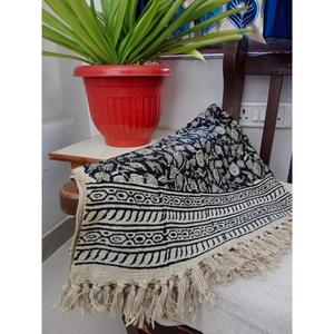 Solid Handmade 100% Cotton Throw <b>Blanket</b> Printed Tassels Eco-friendly Lightweight All-Season Home Decor - Product Image 2