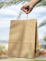 Sacs cadeaux en papier kraft brun imprimés avec un motif personnalisé, écologiques et recyclables, pour les cadeaux de naissance, d'anniversaire, emballage en gros