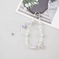Pendentif de téléphone portable élégant et durable en forme d'étoile, style bracelet, accessoire de suspension pour coque de téléphone ou bagage, chaîne en plastique et céramique, porte-clés