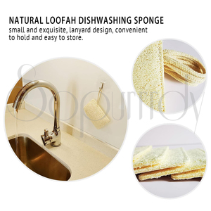 Éponges à vaisselle en loofah naturel avec logo personnalisé, éponge de nettoyage non rayante, éponge en fibres végétales biodégradables - Product Image 6
