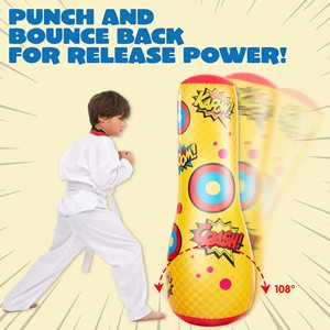Sac de frappe gonflable pour enfants de 47 pouces, jouet de boxe gonflable à action rebondissante pour l'entraînement des enfants, cadeau pour jouer en intérieur et en extérieur - Product Image 2