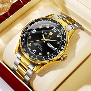 Montre-bracelet en quartz de luxe Binbond pour homme, étanche, lumineuse, montre de travail, cadran en verre, aiguille, logo personnalisé, bracelet en acier - Product Image 3