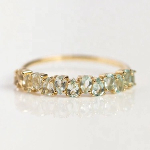 Anillo de Boda Clásico con Topacio en Forma de Pera, Delicado, de Oro de 18K y Plata de Ley, Regalo para Damas de Honor - Product Image 1