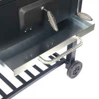Fabricant OEM Cheminée Européenne Barbecue Extérieur Fumoir à Viande Carré Grand Chariot à Charbon de Bois Barbecue Grills avec Table d'Appoint Four