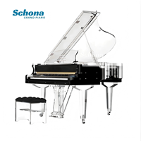 88 Keys Black Crystal Acrylic Luxury Mechanical Grand Piano, Premium Musical Instrument Keyboard for Home Hotel Concert