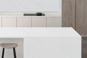 Nouvel Arrivage Conception Contemporaine Préfabriqué Comptoir de Cuisine en Quartz Artificiel Conçu Taille de Coupe Dessus de Vanité pour la Cuisine - Product Image 2