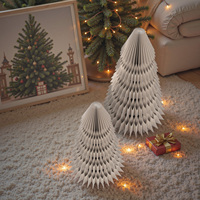 Décorations de noël épais pliable festif créatif arbre de noël ornements nid d'abeille papier décor pour fête décoration de la maison