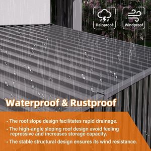 <span class=keywords><strong>Caseta</strong></span> de Almacenamiento de Herramientas de Jardín de Metal <span class=keywords><strong>Grande</strong></span>, 268x107cm - Product Image 3