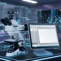 Système d'analyse d'images par fibres complet avec microscope, caméra numérique et logiciel informatique pour le contrôle qualité textile