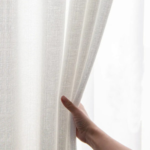 Rèm Màu Trắng Đẹp Mắt Chất Lượng Cao Rèm Vải Mỏng Xuyên Thấu Nửa Màn Vải Lanh - Product Image 2