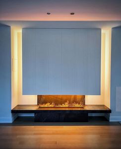 Cheminée électrique 3D moderne, intelligente, WiFi, télécommande Tuya, insert en acier inoxydable avec vapeur, design pour hôtel et villa, support <span class=keywords><strong>TV</strong></span> - Product Image 5