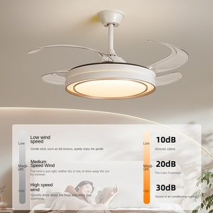 Lamparas de techo comedor 42 inch vô hình quạt trần với ánh sáng LED và điều khiển từ xa lampara con ventilador - Product Image 5
