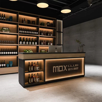 Comptoir de bar de luxe haut de gamme pour cafés, magasins de détail, salles d'exposition - Station à bubble tea moderne en acier inoxydable avec LED