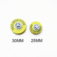 Étiquette d'oreille pour animaux FDX-B de petite taille 25 mm, 134,2 KHz, puce EM4305, pour bétail, bovins, moutons, chèvres, ICAR, pour ferme laitière, directement de l'usine