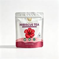 Sachets de thé Hibiscus Marque Blanche 30 Sachets Pyramidaux Fleur de Roselle Séchée Biologique Tisane Sans Caféine Vente en Gros