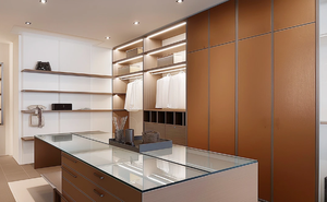 Armoire en bois et verre moderne autoportante de haute qualité, design personnalisé, meubles de chambre à coucher avec grande capacité, caractéristiques écologiques - Product Image 2