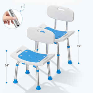 Chaise de douche de réadaptation Fuyou en alliage d'aluminium 17x10,5 pouces, siège antidérapant pour salle de bain pour personnes âgées - Product Image 3