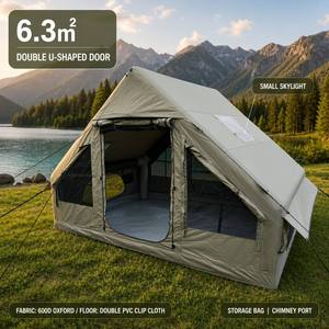 Carpa Inflable para Camping con Claraboya, Instalación Rápida, Soporte para Estufa, Impermeable, Tela Oxford 600D, Estructura Rectangular, para 4-6 Personas - Product Image 1