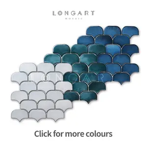 Foshan Factory Direct Sale Irregular Shape Green Glass Mosaic Tiles For Kitchen Bathroom Wall Tiles Mosaic Wholesale