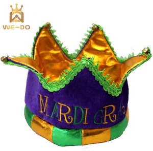 Fancy Vui Đảng Carnival Màu Xanh Lá Cây Vàng Tím Màu Mardi Gras <span class=keywords><strong>Top</strong></span> <span class=keywords><strong>Hat</strong></span> Nhỏ <span class=keywords><strong>Hat</strong></span> Berets <span class=keywords><strong>Hat</strong></span> - Product Image 2