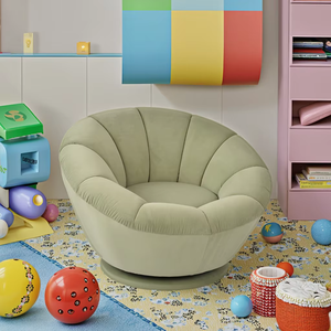 קרלפורד מודרני כורסאות ילדים דלעת כיסא בד ירוק מסתובב כיסא המבטא מרגיע מרגיע עבור סלון ילדים בחדר ילדים - Product Image 4