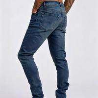 Jean slim homme taille mi-haute vintage en denim de haute qualité avec personnalisation de marque – Achats répétés