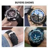 Bracelet en caoutchouc de silicone naturel de luxe, compatible avec le bracelet de 24 mm pour montre de sport pour homme Graham Racing Chronograph