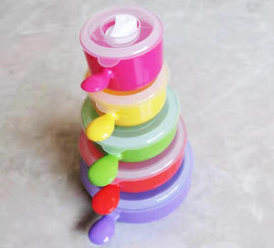 BPA-Free Plastic Microwave Bowl with Lid Sustainable Everyday Use Frozen Food Container Set of 5 for Hotels <b>Lunch</b> <b>Boxes</b> - Product Image 2