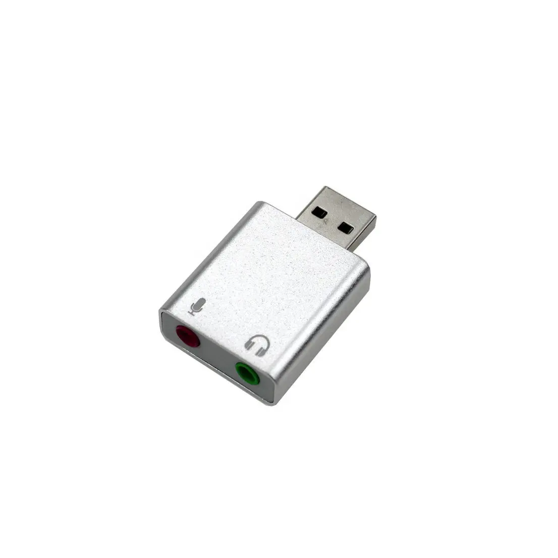 프로모션 공장 가격 외부 알루미늄 합금 USB 인터페이스 사운드 카드 7.1 채널 오디오 인터페이스 플러그 앤 플레이 사운드 카드
