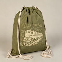 Sac à cordon en toile de haute qualité, personnalisé, écologique, à motif de dessin animé, résistant à l'usure, réutilisable, pour cadeaux de fête et vente au détail