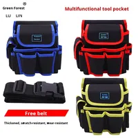 Sac de ceinture multifonctionnel en tissu Oxford imperméable à fermeture éclair Green Forest pour électricien, vente en gros du fabricant, modèle TB002