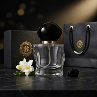 Nouvelle bouteille de parfum cylindrique transparente au design irrégulier, 50 ml, vide, rechargeable, avec vaporisateur et coffret cadeau