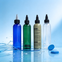 Bouteilles applicatrices de luxe en plastique PET de 120 ml (4 oz) vides, personnalisables avec logo, à bouchon torsadé et embout pointu pour huile capillaire