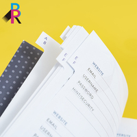 Journal cartonné A5 à couverture rigide avec pages d'index, livre de mots de passe avec onglets en carton et papier offset