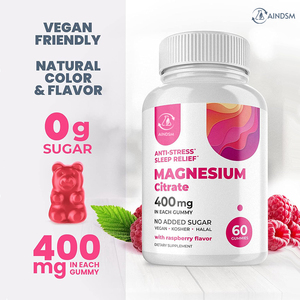 Bonbons gélifiés au magnésium végétalien spécialement conçus pour soutenir le système immunitaire et soulager le stress, complément de citrate de magnésium - Product Image 4