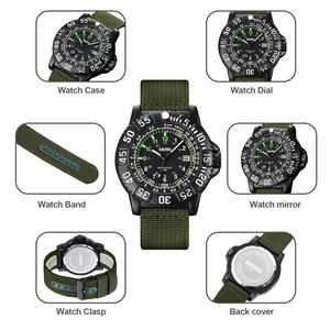 SKMEI 9281 밀리터리 시계 스포츠 나일론 스트랩 남자 시계 빛나는 패션 아날로그 디스플레이 석영 방수 캐주얼 손목시계 - Product Image 2