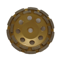 OMEIO 125x5/8''-11 Meule à coupelles diamantée à double rangée à liaison métallique, grain 60/80, garantie 3 ans pour machine à poncer les sols