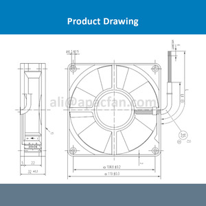 For 4314S 120*120*32mm 12032 24VDC 0.21A 5.0W 2800RPM 170m3/h Electric Plastic ODM Inverter Axial Cooling <b>Fan</b> - Product Image 4