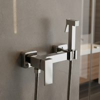 Douchette WC dissimulée, pulvérisateur hygiénique, robinet de bidet chromé, robinet d'eau froide et chaude, ensemble de douche à main pour bidet